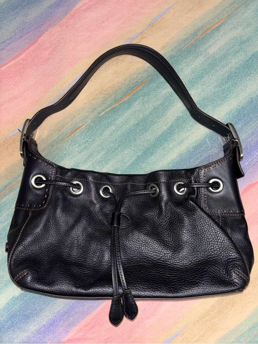 Cole Haan soft leather black shoulder bag